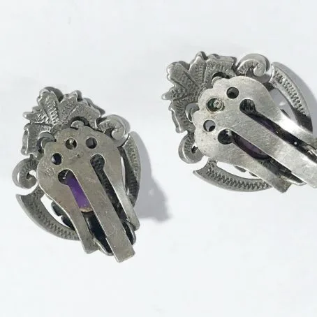 liberty silver earrings with amethyst details