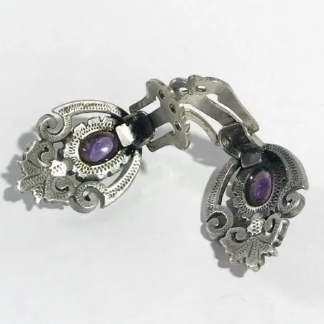 liberty silver earrings with amethyst details