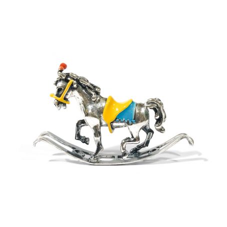 Italian solid silver  rocking horse miniature,figurine hallmarked   