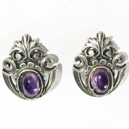 liberty silver earrings with amethyst