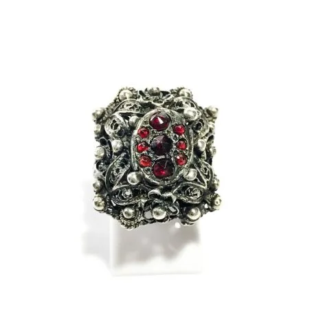 silver with garnets victorian ring