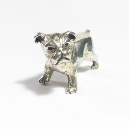 Italian solid silver  bulldog miniature,figurine hallmarked  