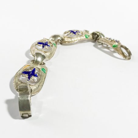 Italian modernist bracelet in silver and enamels details