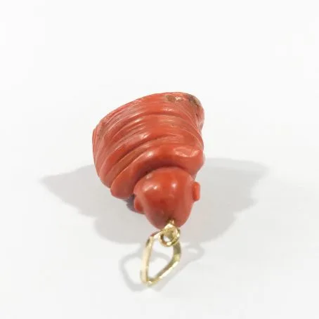 antique retro coral Buddha pendant