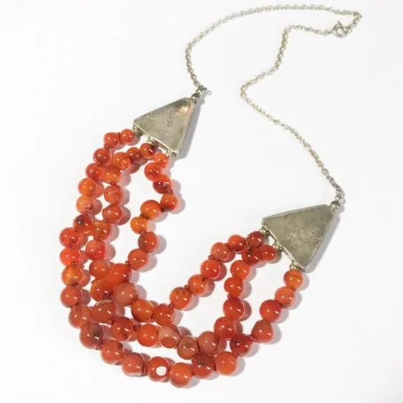 years ethnic necklace 60 in silver and agate details