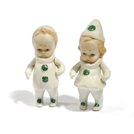 small couple antique biscuit dolls