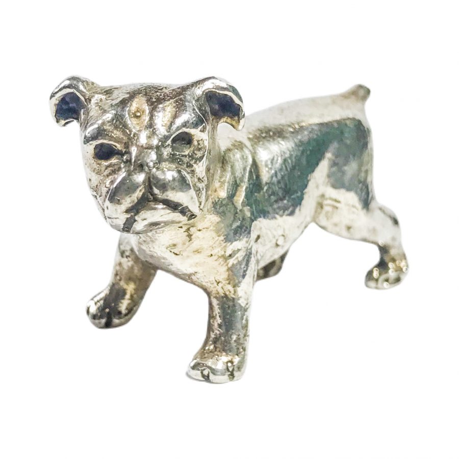 miniatura italiana vintage in argento bulldog