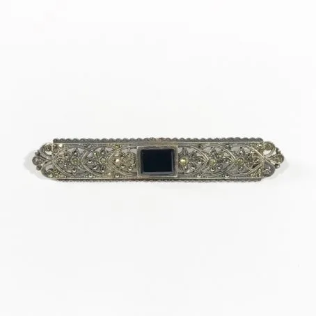 silver art deco brooch