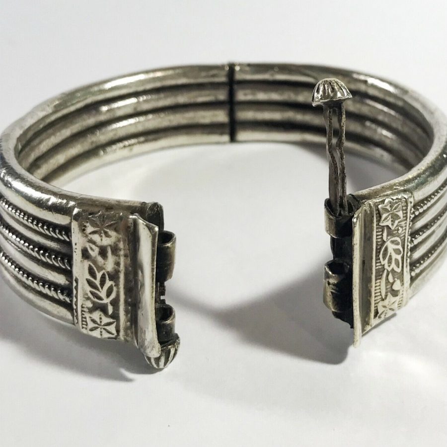 Vintage Indian Silver Bracelet from Rajasthan – Anteeka