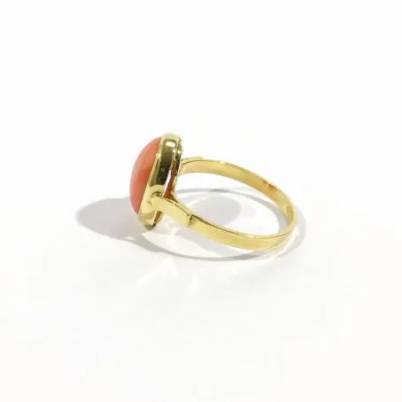 silver hallmark gilt silver ring and pink coral