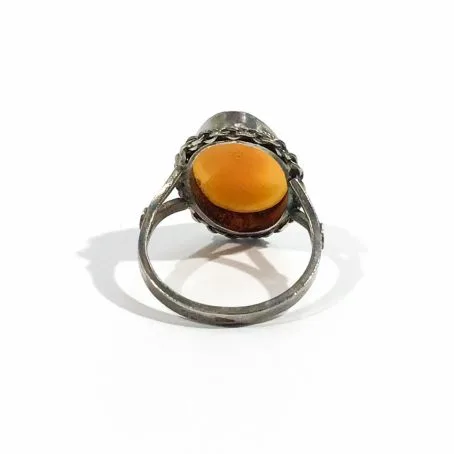 silver punch classic ring with cameo