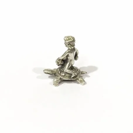 baby on turtle in silver