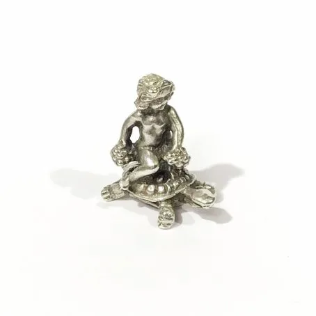 collectible miniature putto in silver