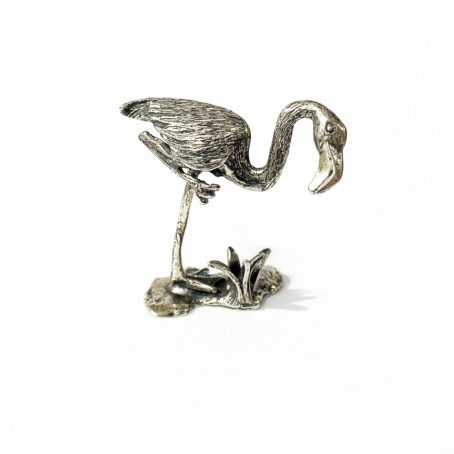 Italian solid silver flamingo miniature,figurine hallmarked