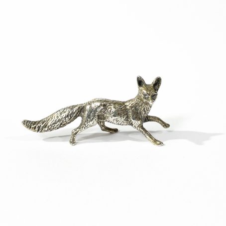 Italian solid silver fox miniature,figurine hallmarked