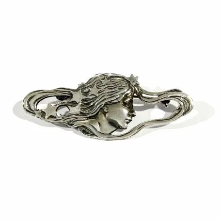 Art Nouveau vintage silver brooch