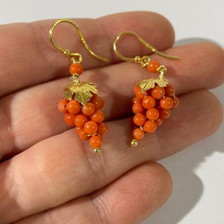 grape coral earrings