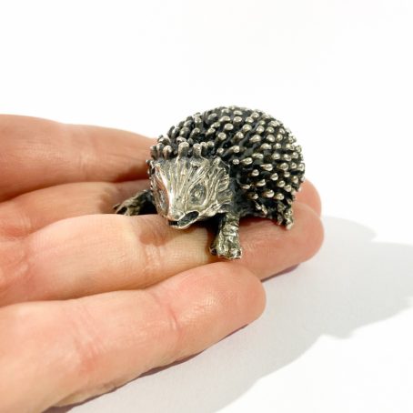 italian solid silver hedgehog miniature,figurine hallmarked