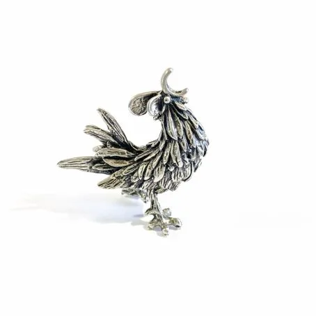 Italian silver rooster miniature - Image 6