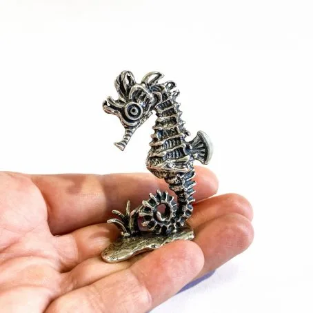 miniatura ippocampo in argento italiana - immagine 2