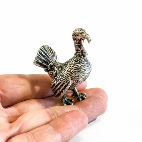 Italian silver turkey miniature - Image 2