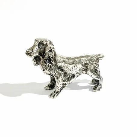 large miniature cocker spaniel in solid silver