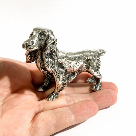 large miniature cocker spaniel in solid silver