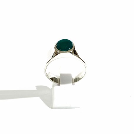 men's chevalier ring in silver with agate