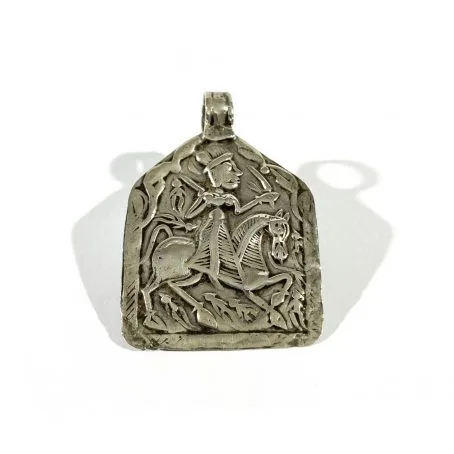 antique Indian ethnic pendant in silver