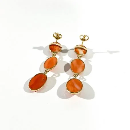 pendant earrings with coral cameos - Image 4