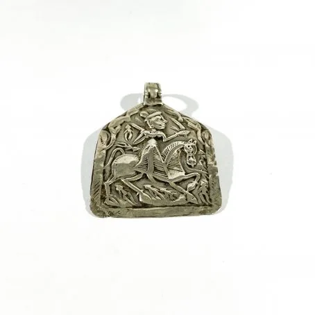 ancient Hindu silver pendant - Image 5