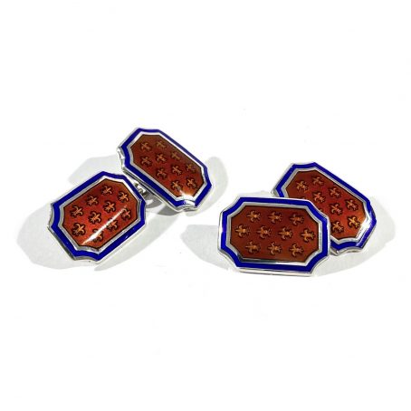classic shirt cufflinks in silver and enamel