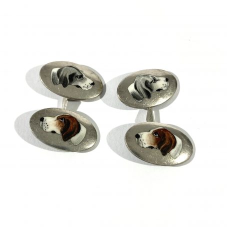 antique shirt cufflinks with dogs