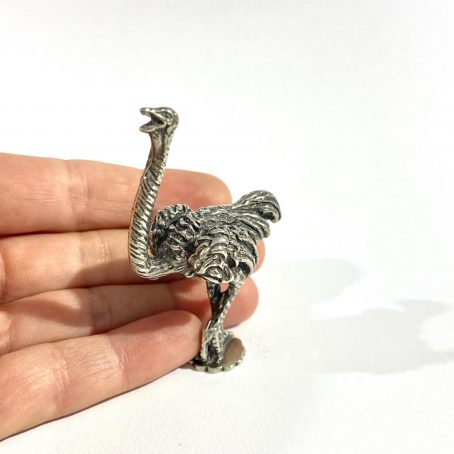 ostrich miniature in Italian silver