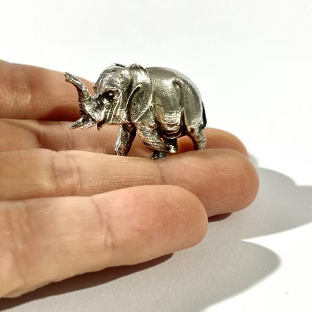 italian two-tone solid silver elephant miniature, figurine hallmarked 