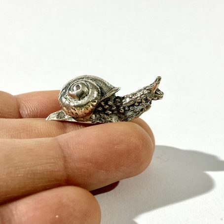 miniature snail in silver