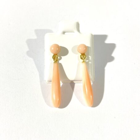 pink coral pendant earrings