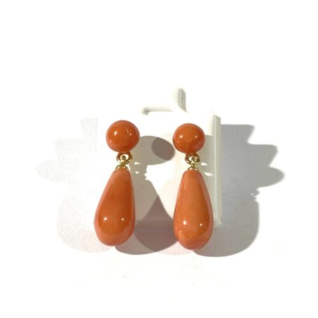 red coral pendant earrings