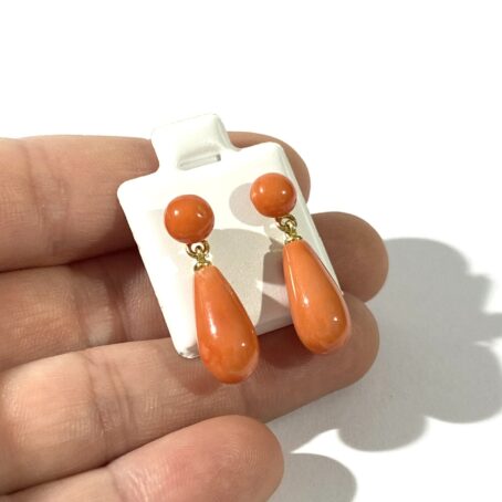 red coral pendant earrings