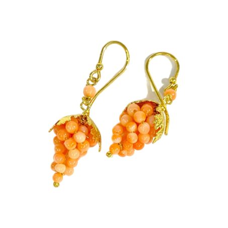 Pink coral earrings cluster