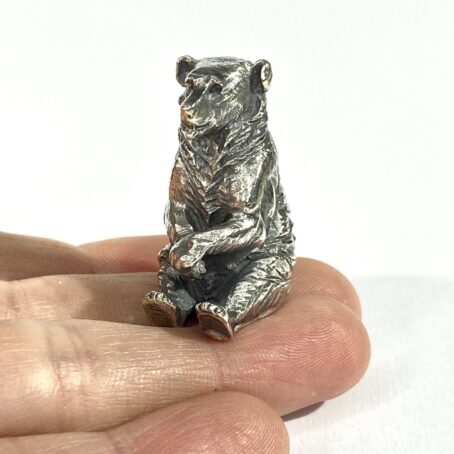 pesante miniatura orso in argento - Image 2